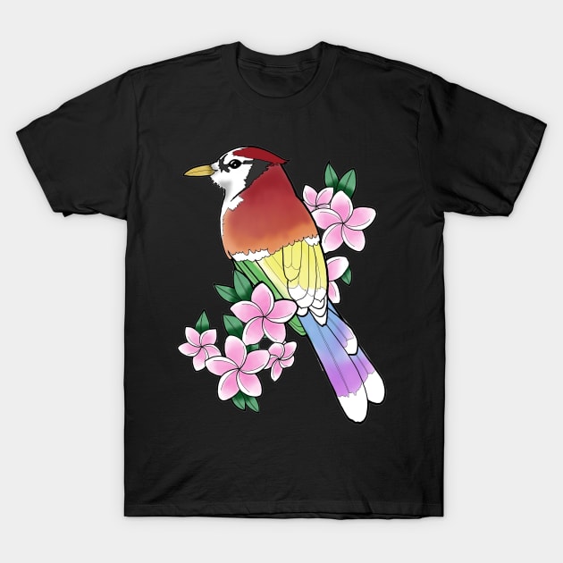 Rainbow cardinal T-Shirt by Chrissemac